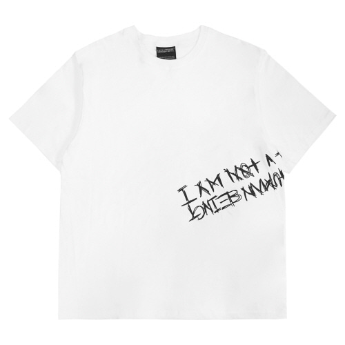 I AM NOT A HUMAN BEING 아임낫어휴먼비잉 BANDED T-SHIRT - WHITE